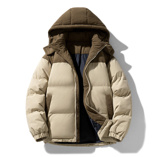 Damen warme Steppjacke mit abnehmbarer Kapuze und hochgeschlossenem Kragen Heidi-Mode
