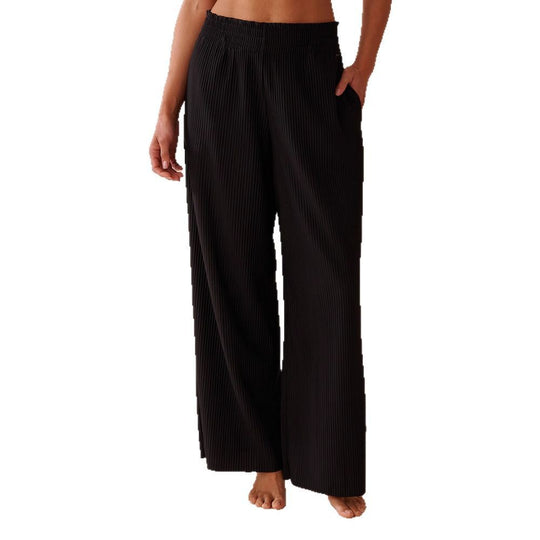 Damen Plissee-Hose mit elastischem Bund und Seitentaschen Heidi-Mode