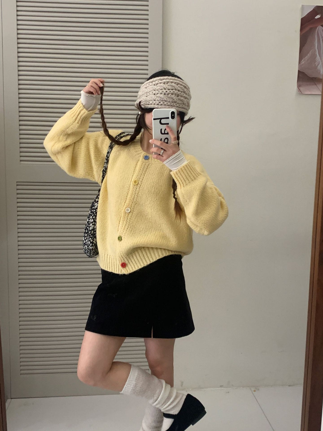 Damen Kuschelige Strickjacke mit bunten Knöpfen und lockerer Passform Heidi-Mode
