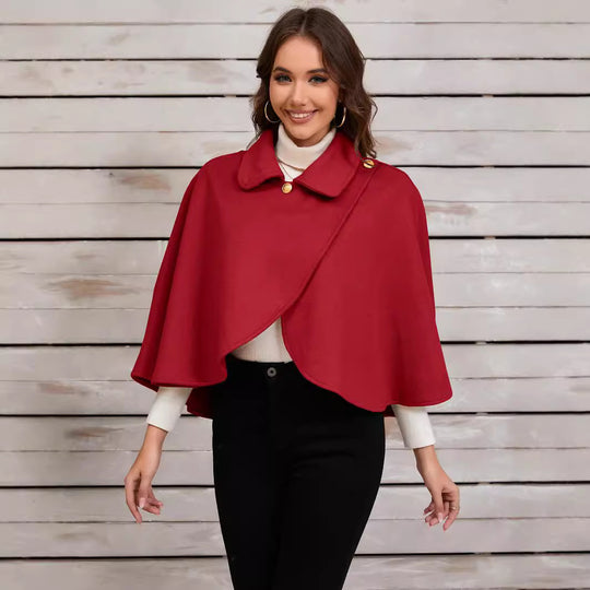 Damen modischer Umhang mit Knöpfen Heidi-Mode