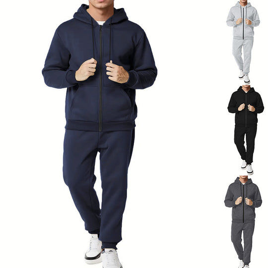 Herren Sportliches Hoodie- und Jogginganzug-Set mit praktischen Taschen und atmungsaktiven Materialien Heidi-Mode