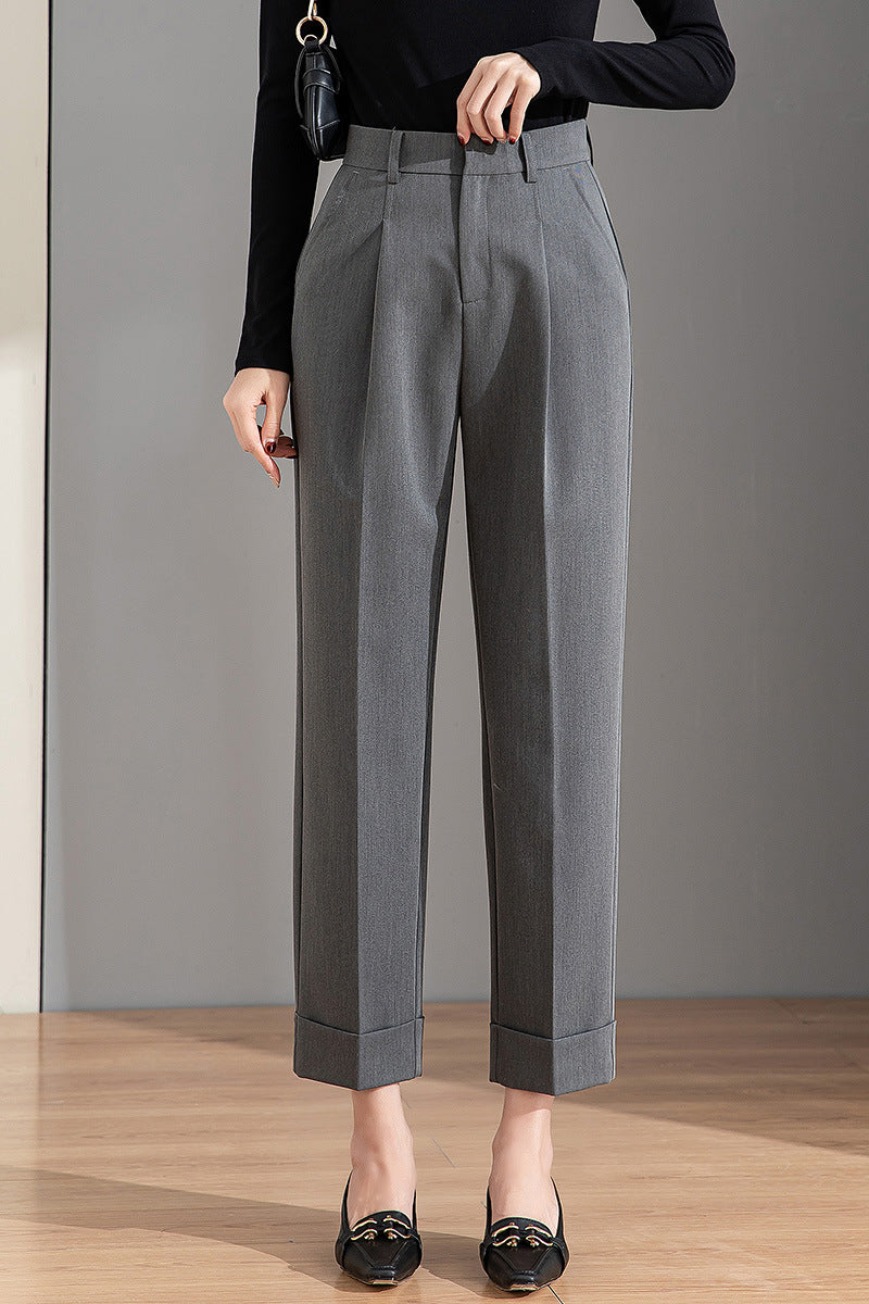 Damen elegante, taillierte Anzughose mit schmalen Biesen und klassischen Bügelfalten Heidi-Mode