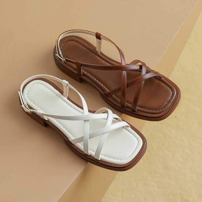 Damen Strappy Sandalen mit elegantem Riemchen-Design und komfortablem Fußbett Heidi-Mode