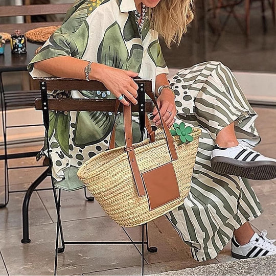 Damen lässige Bluse und Palazzo Hose Set Heidi-Mode