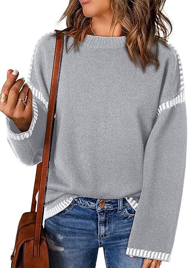 Damen Pullover mit modischen Streifen Heidi-Mode