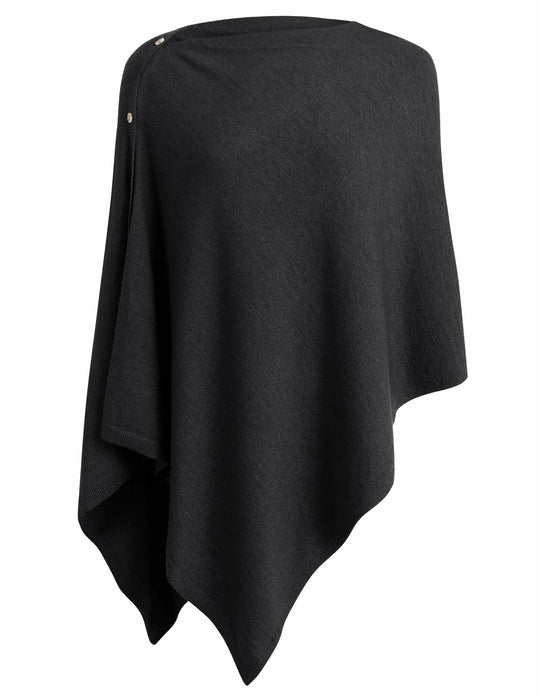 Damen vielseitiger Poncho aus hochwertiger Materialmischung Heidi-Mode
