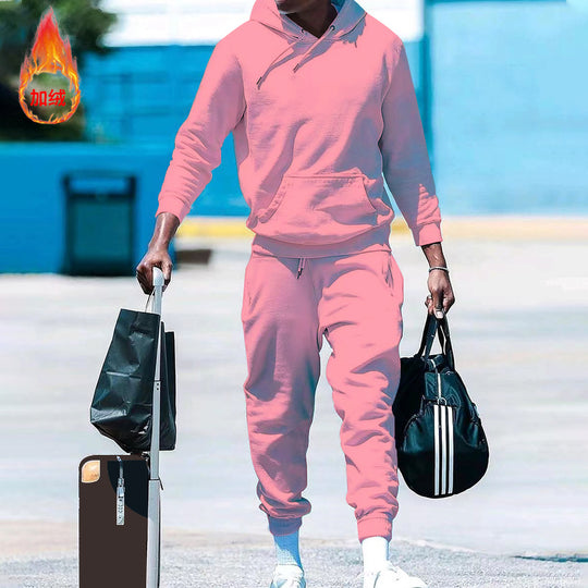 Herren lässiges Freizeit-Set mit Kapuzenpullover und Jogginghose Heidi-Mode