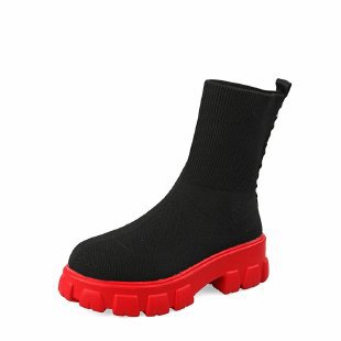 Damen trendige Stiefel mit hohem Schaft und robustem Plateau Heidi-Mode
