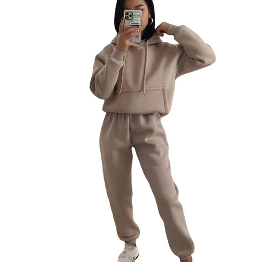Damen Komfortabler Fleece Hoodie und Jogginghose Set Heidi-Mode