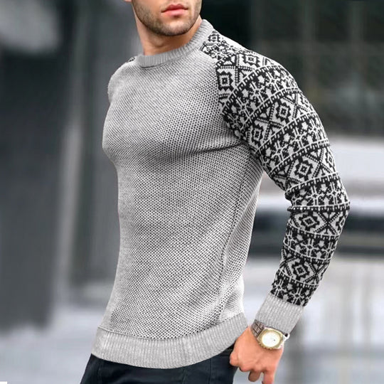 Herren Strickpullover mit grafischem Muster Heidi-Mode