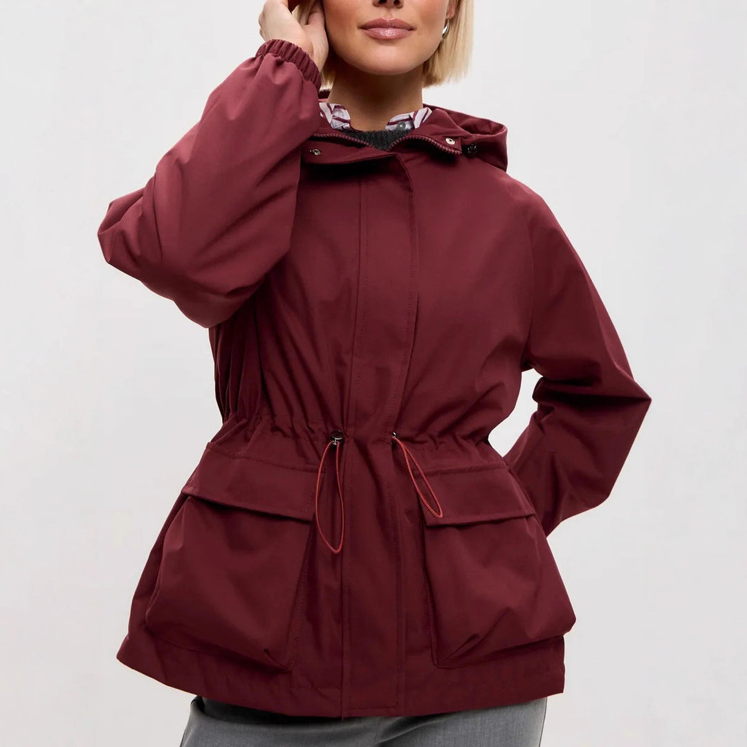 Damen leichte Windbreaker-Jacke mit verstellbarem Bund und praktischen Taschen Heidi-Mode