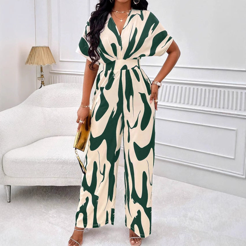 Damen Jumpsuit mit weiten Ärmeln und elegantem Gürtel Heidi-Mode