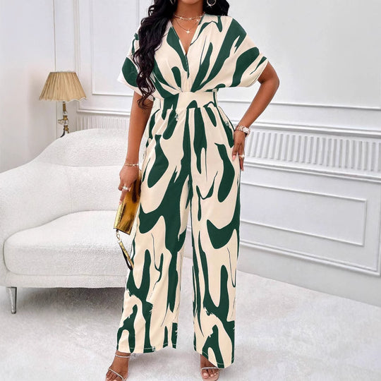 Damen Jumpsuit mit weiten Ärmeln und elegantem Gürtel Heidi-Mode