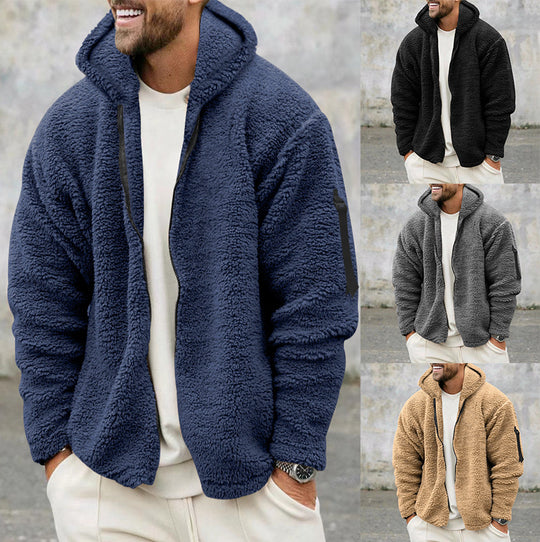 Herren Fleecejacke mit Kapuze Heidi-Mode