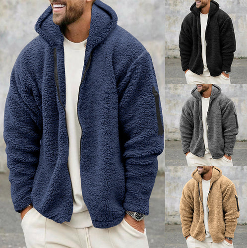 Herren Fleecejacke mit Kapuze Heidi-Mode