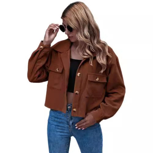 Damen Cordjacke mit praktischen Taschen Heidi-Mode