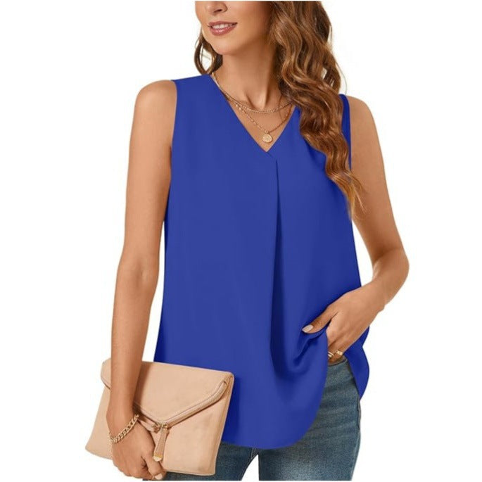 Damen Faltende Chiffon Bluse Heidi-Mode