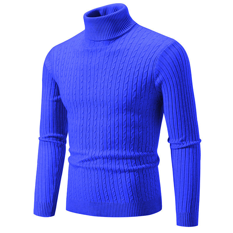 Herren Rollkragenpullover mit strukturiertem Kabelstrickdesign Heidi-Mode