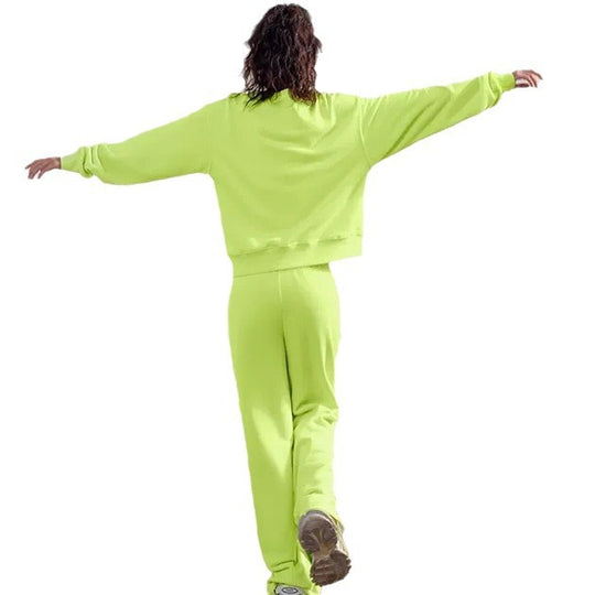 Damen bequemer Sportanzug mit lässigem Schnitt und hohem Bund Heidi-Mode