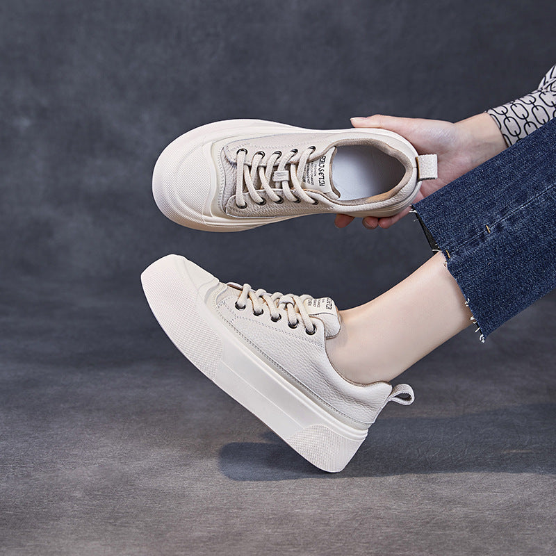 Damen Chunky Plateau Schnürsneaker mit strukturiertem Obermaterial Heidi-Mode