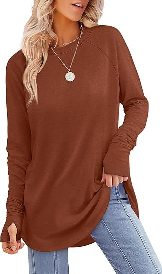 Damen lässiger Langarmshirt mit modernem Schnitt Heidi-Mode