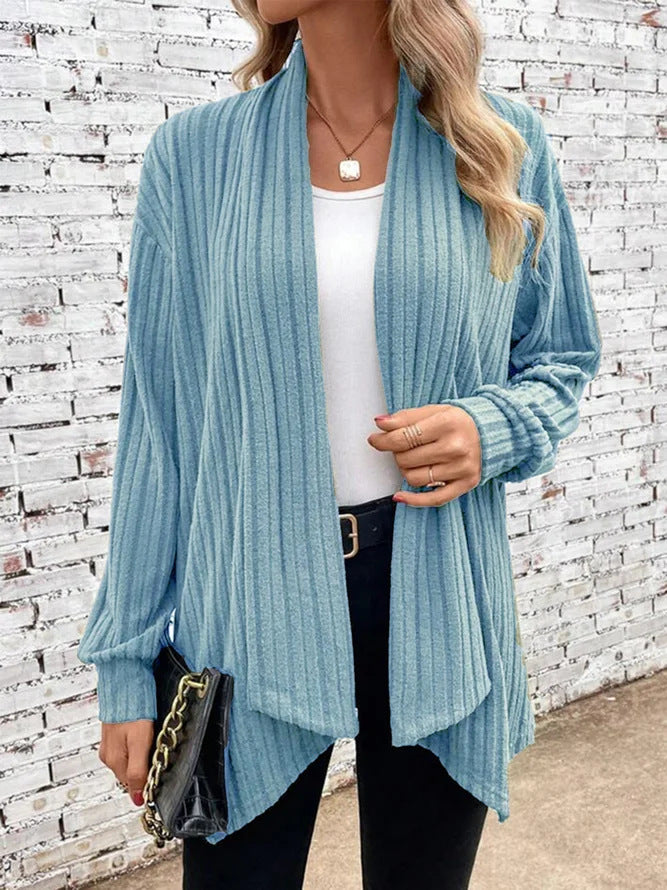 Damen angesagte Strickjacke mit strukturiertem Design und offenem Schnitt Heidi-Mode
