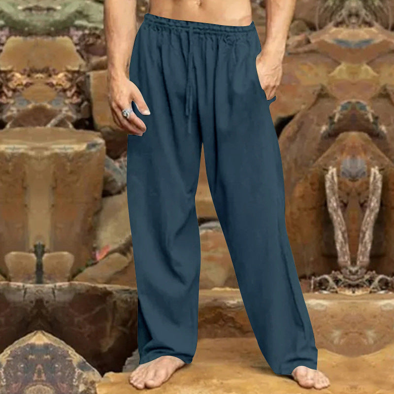 Herren entspannende Freizeithose mit elastischem Bund und praktischen Taschen Heidi-Mode