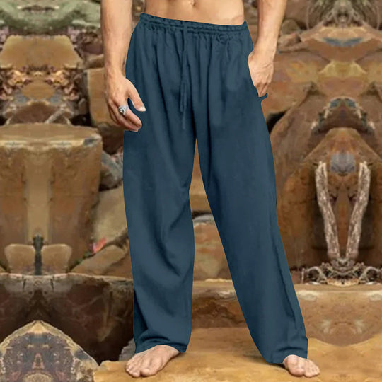 Herren entspannende Freizeithose mit elastischem Bund und praktischen Taschen Heidi-Mode