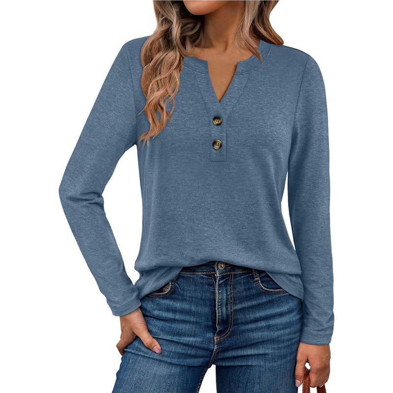 Damen Langarmshirt mit Knopfdetails Heidi-Mode