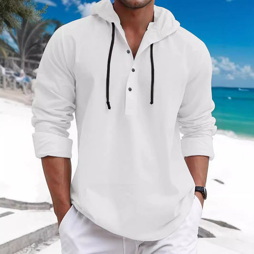 Herren Kapuzenpullover mit modischem Knopfdruck und lässigem Schnitt Heidi-Mode