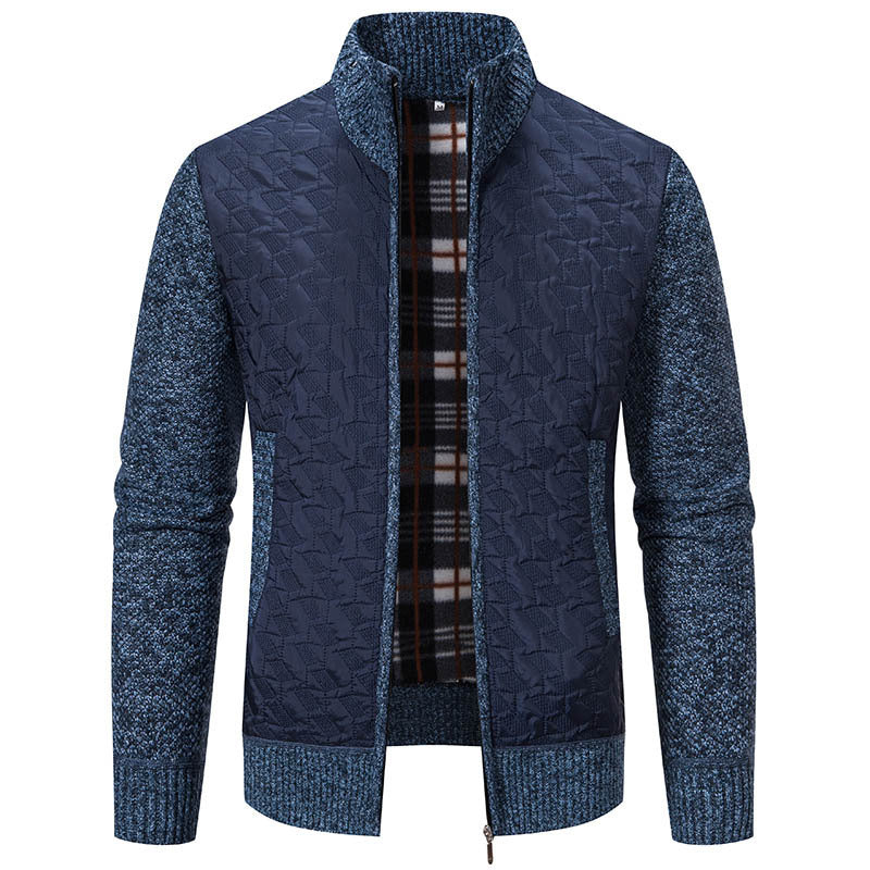 Herren Übergangsjacke mit hohen Kragen und gesteppter Innenseite Heidi-Mode
