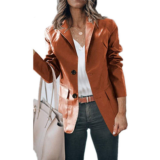 Damen eleganter Blazer mit zwei Taschen und zeitlosem Schnitt Heidi-Mode