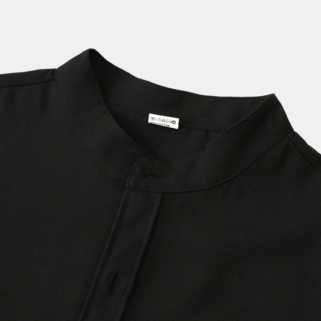 Herren Langarmhemd mit modernem steifen Kragen und praktischen Taschen Heidi-Mode