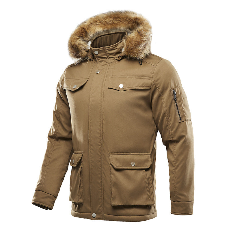 Herren isolierte Winterjacke mit abnehmbarer Kapuze und Futter Heidi-Mode