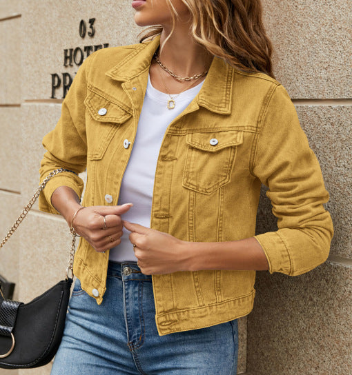 Damen Jeansjacke im modischen Look mit anatomischem Schnitt und praktischen Taschen Heidi-Mode