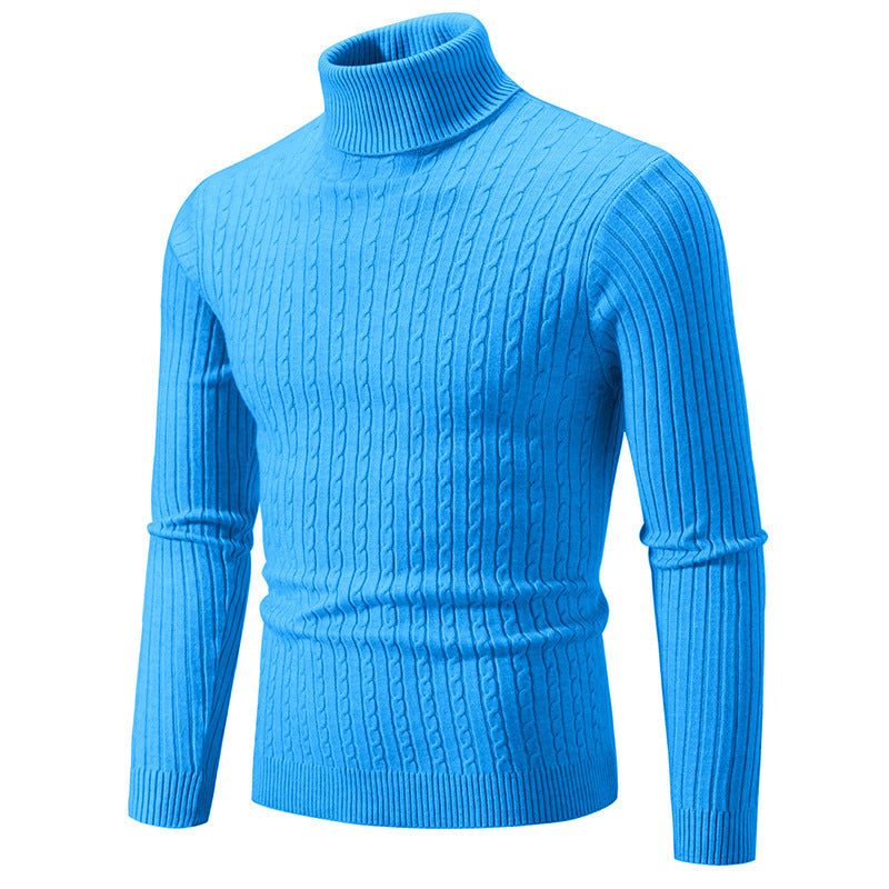 Herren Rollkragenpullover mit strukturiertem Kabelstrickdesign Heidi-Mode