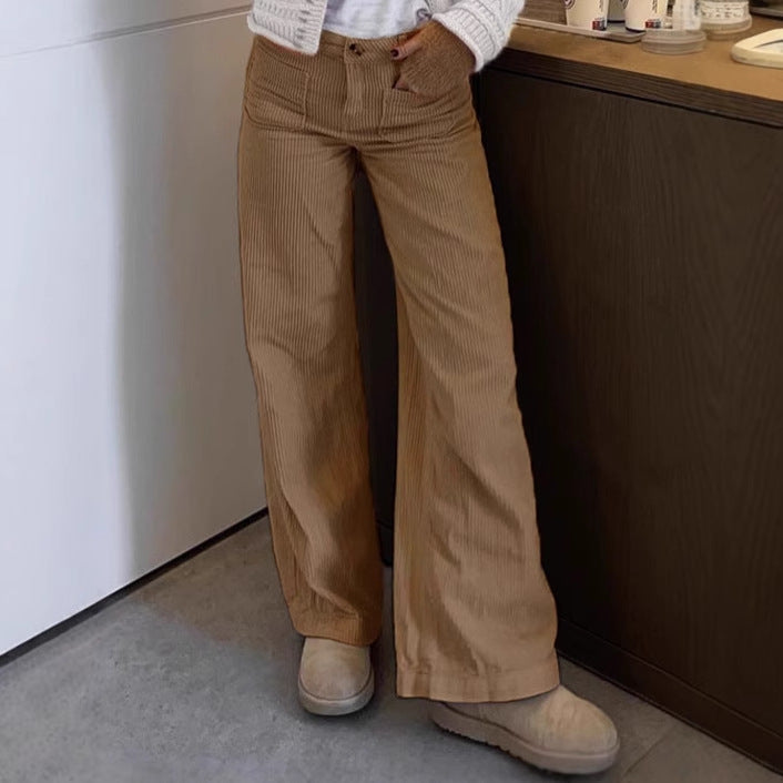 Damen Bequeme und stilvolle Cordhose mit weitem Bein Heidi-Mode
