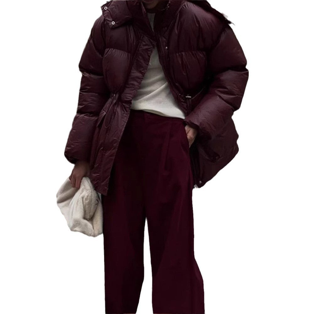 Damen oversized Steppjacke mit hohem Kragen und Taschen Heidi-Mode