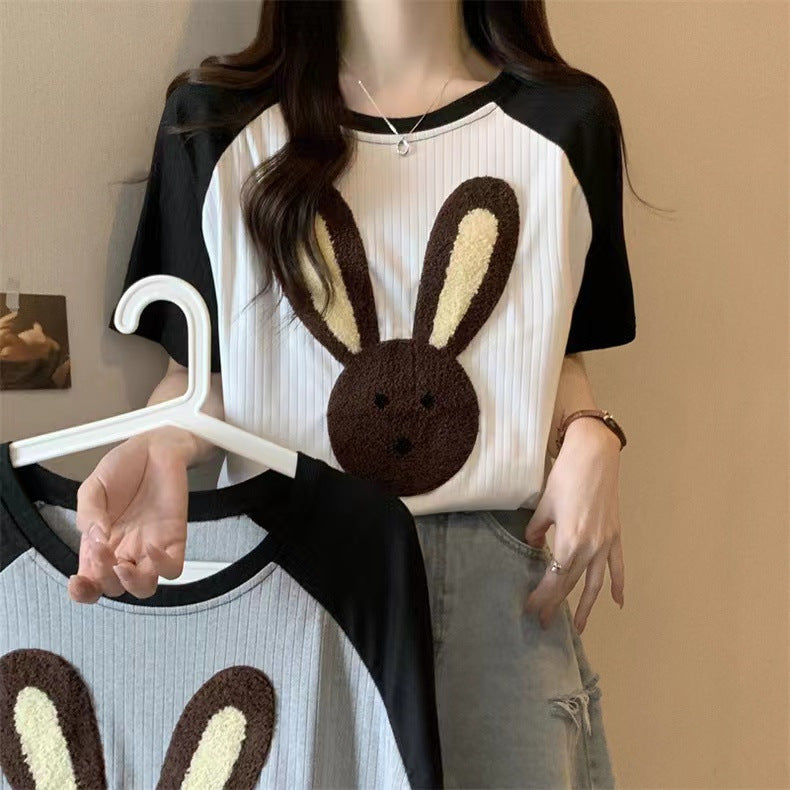 Femme Fun Grafik T-Shirt mit Bunny Design Heidi-Mode