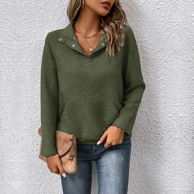 Damen Kapuzenpullover mit strukturiertem Waffelmuster und lässigem Schnitt Heidi-Mode