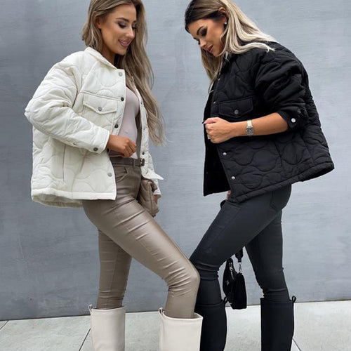 Damen gesteppte Übergangsjacke mit trendigem Oversized-Schnitt Heidi-Mode