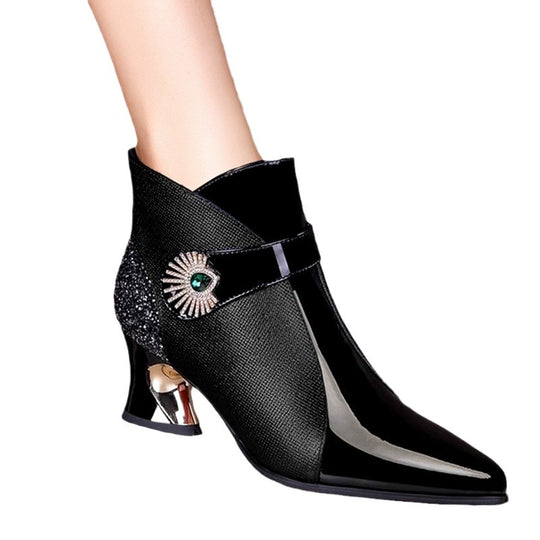 Damen modische Stiefeletten mit funkelndem Akzent Heidi-Mode