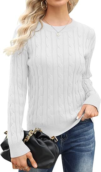 Damen klassischer Strickpullover mit Zopfdesign Heidi-Mode