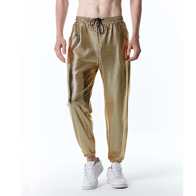 Herren futuristische Mesh-Hose im angesagten Metallic-Look Heidi-Mode