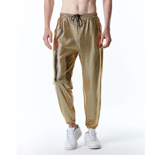Herren futuristische Mesh-Hose im angesagten Metallic-Look Heidi-Mode