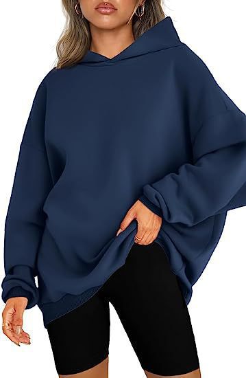 Damen Oversized Kapuzenpullover aus kuscheligem Sweatstoff mit tiefen Schultern Heidi-Mode