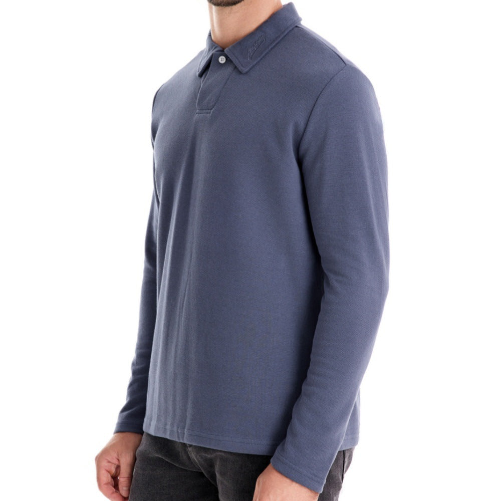 Herren Langarm Poloshirt mit intensivem Struktur-Design und klassischem Kragen Heidi-Mode