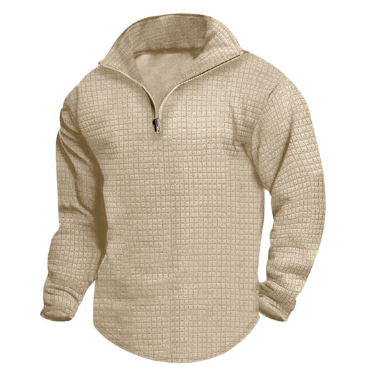 Herren bequeme Fleecejacke mit modernem Reißverschluss und strukturiertem Design Heidi-Mode