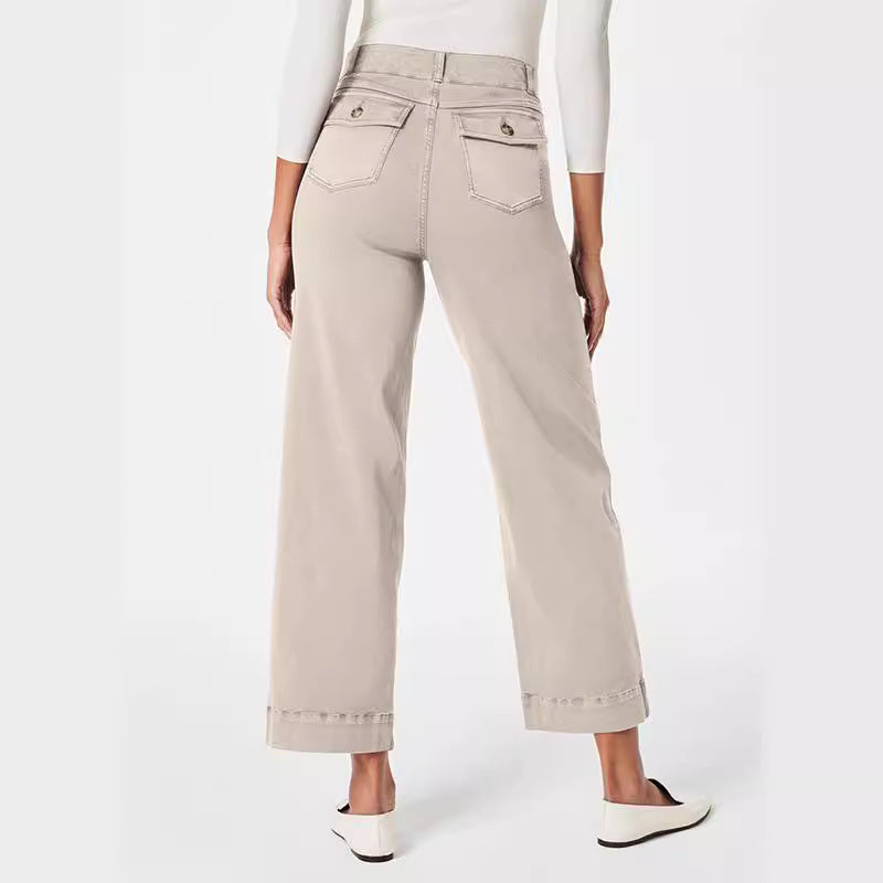 Damen Weitgeschnittene Stoffhose mit eleganten Details Heidi-Mode