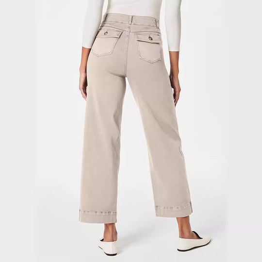 Damen Weitgeschnittene Stoffhose mit eleganten Details Heidi-Mode